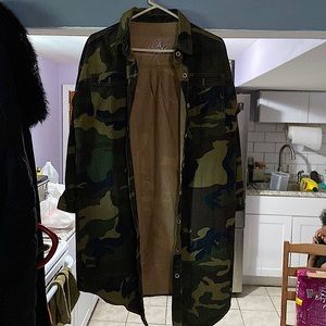 Brand new camo denim coat